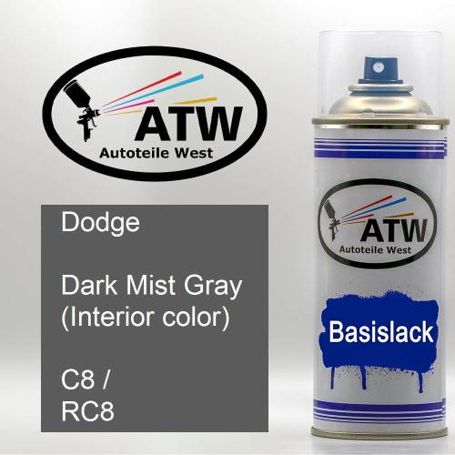 Dodge, Dark Mist Gray (Interior color), C8 / RC8: 400ml Sprühdose, von ATW Autoteile West.